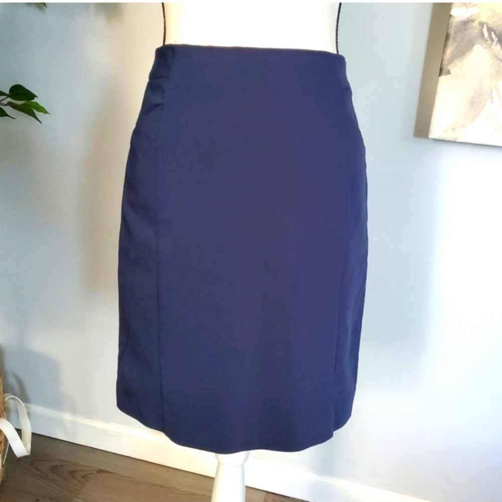 H&M Navy Pencil Skirt with Pockets 8